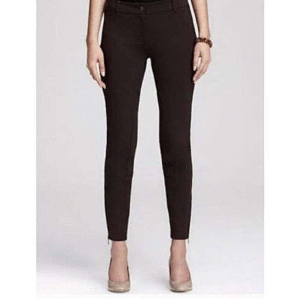 Eileen Fisher Black Equestrian Riding Pants Ankle Zipper Skinny Minimalist small